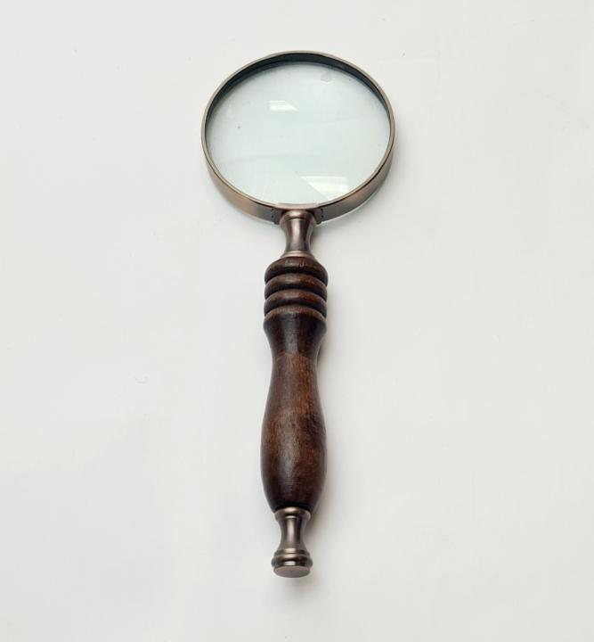 Wood and Brass Handled Magnifying Glass CURIOUS SCIENCE