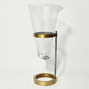Glass Funnel in Brass Stand