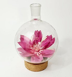 Spherical Flask On Stand With Flower