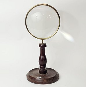 Large Magnifier on Wooden Stand