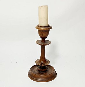 Turned Wood Candlestick