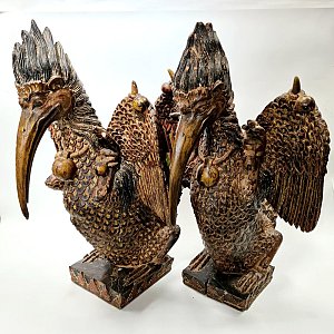 Carved Polynesian Wooden Birds