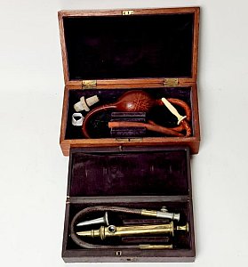 Leather Cased Enema Syringe Set