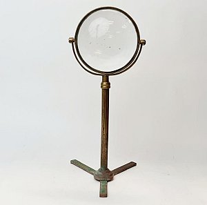 Magnifying Lens On Fluted Brass Stand