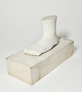 Sculpture Of Human Foot On Box