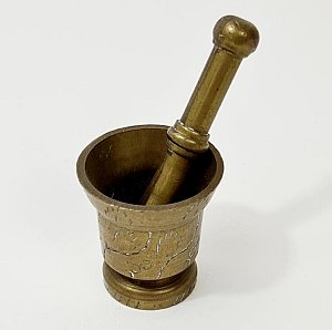 Miniature Brass Pestle And Mortar