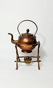 Copper Kettle On Stand With Burner