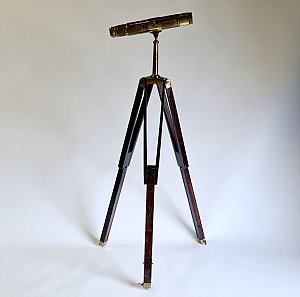 Small telescope on wooden tripod 19th-20th c