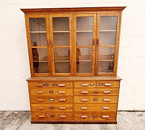 Large Oak School / Laboratory Cabinet