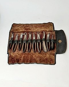 Leather Dentist Roll With Instruments