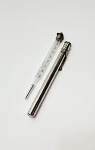 Vintage Thermometer in Silver Case