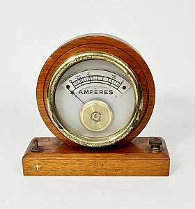 Mahogany Cased Ammeter