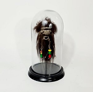 Imitation Shrunken Head Under Glass Dome