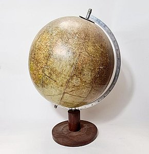 Vintage Globe On Wooden Base