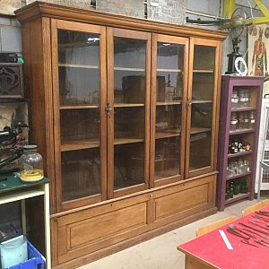 Large Wooden 4 Door Bookcase