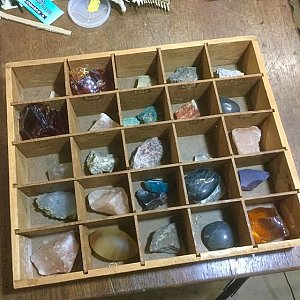 Tray of Crystal Mineral Specimens