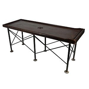 Wooden Operating Table With Metal Legs (flat)