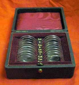 Old Set Of Optician's Trial Lenses For Testing The Eyes