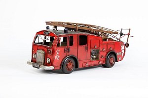 Toy tin fire engine