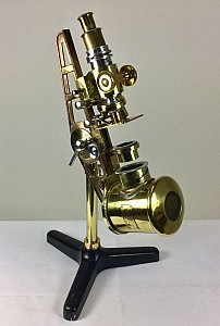 Large brass microscope