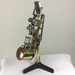 Large brass microscope
