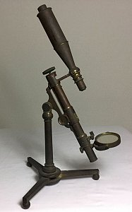 Large brass microscope