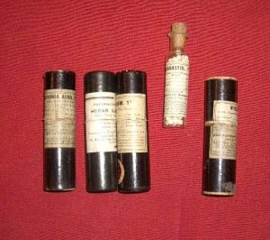 Cased homeopathic bottles