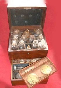 Mahogany medicine chest 19th c