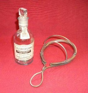 Chloroform Bottle and Mask