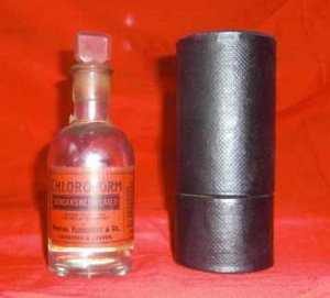 Chloroform Dropper Bottle in original case c 1890.