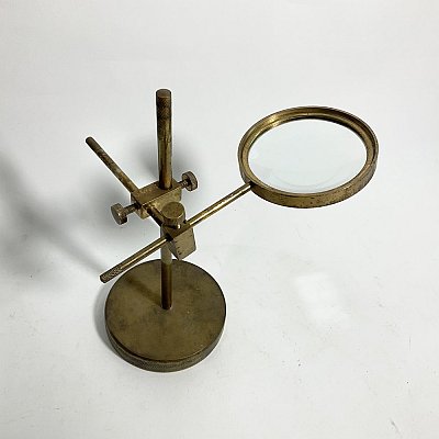 Magnifying Lens In Adjustable Brass Stand