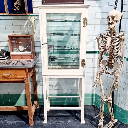 Glass Medical Cabinet On Stand