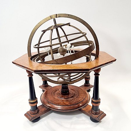 Armillary Sphere On Wooden Stand