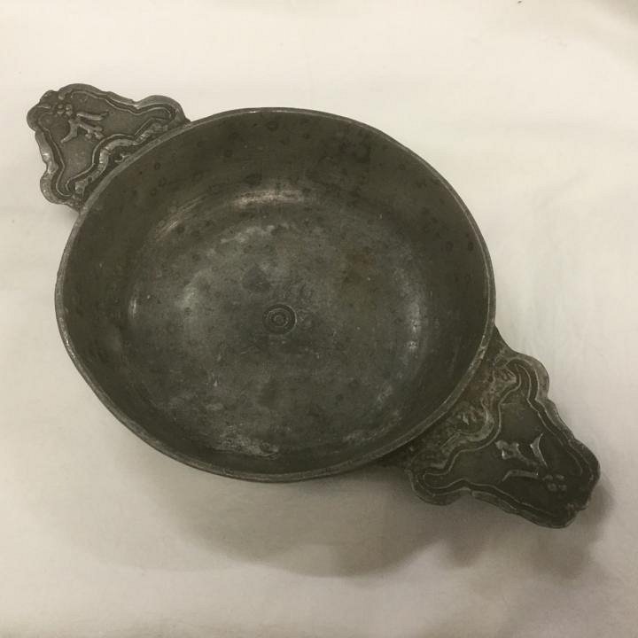 Large Pewter Porringer