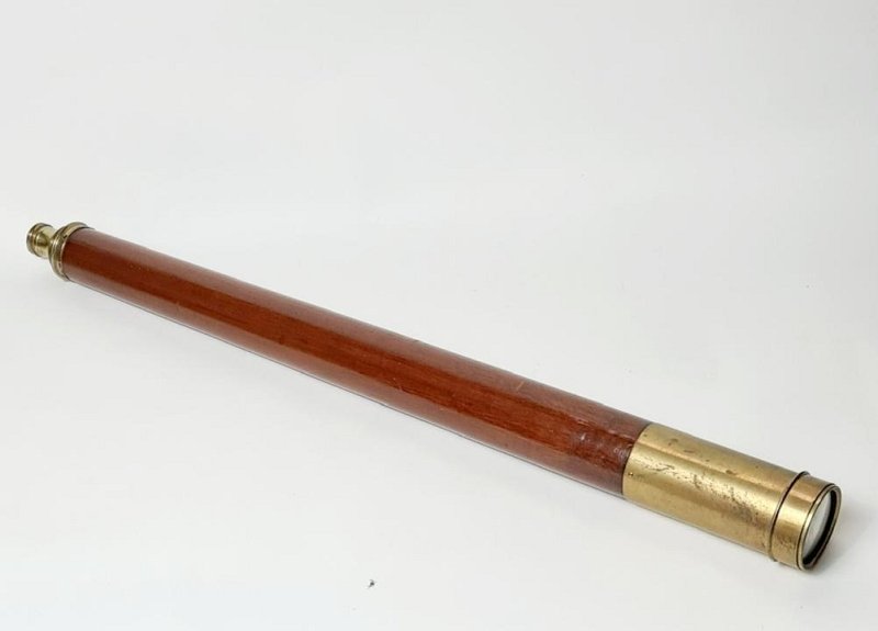 Brass and wood telescope