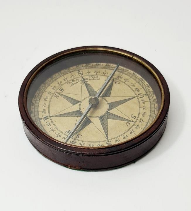 Compass In Wooden Frame