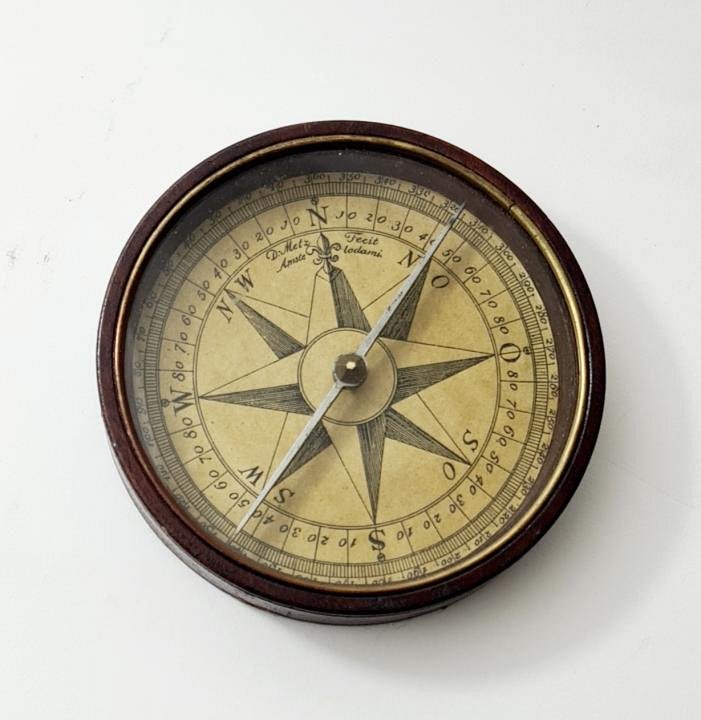 Compass In Wooden Frame