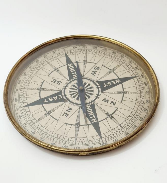 Antique Large Form Magnetic Compass