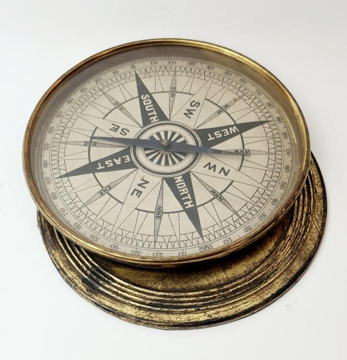 Antique Large Form Magnetic Compass