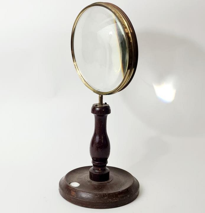 Large Magnifier on Wooden Stand