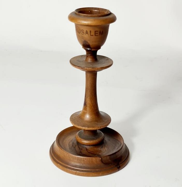 Turned Wood Candlestick