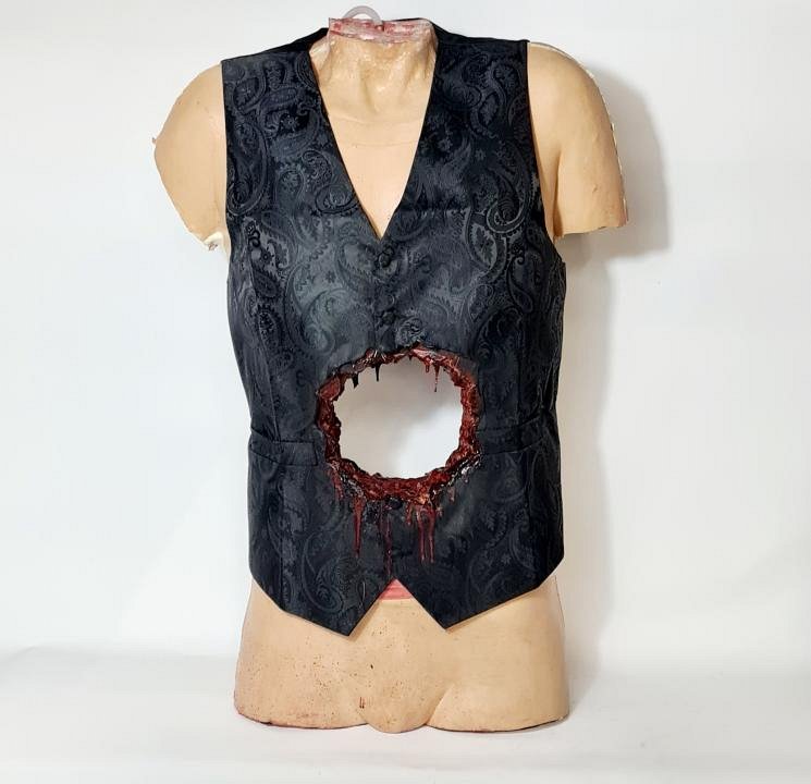 Male Torso With Large Shotgun Wound