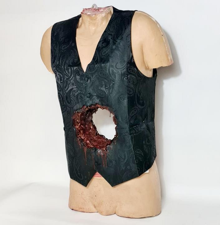 Male Torso With Large Shotgun Wound