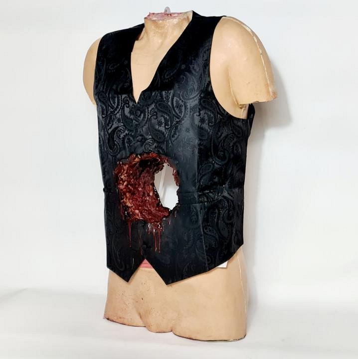 Male Torso With Large Shotgun Wound