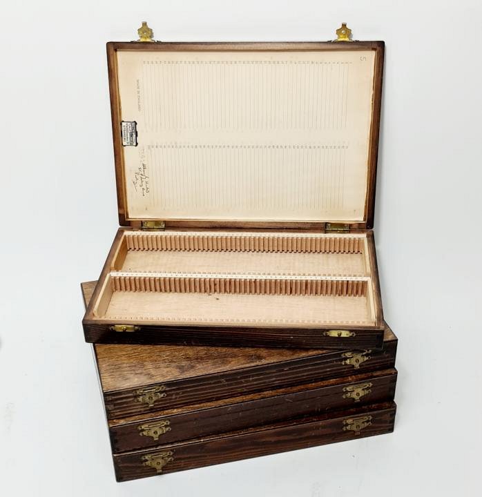 Period Wooden Slide Case - Empty