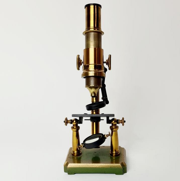 Antique Brass Microscope With Bulls Eye Condenser