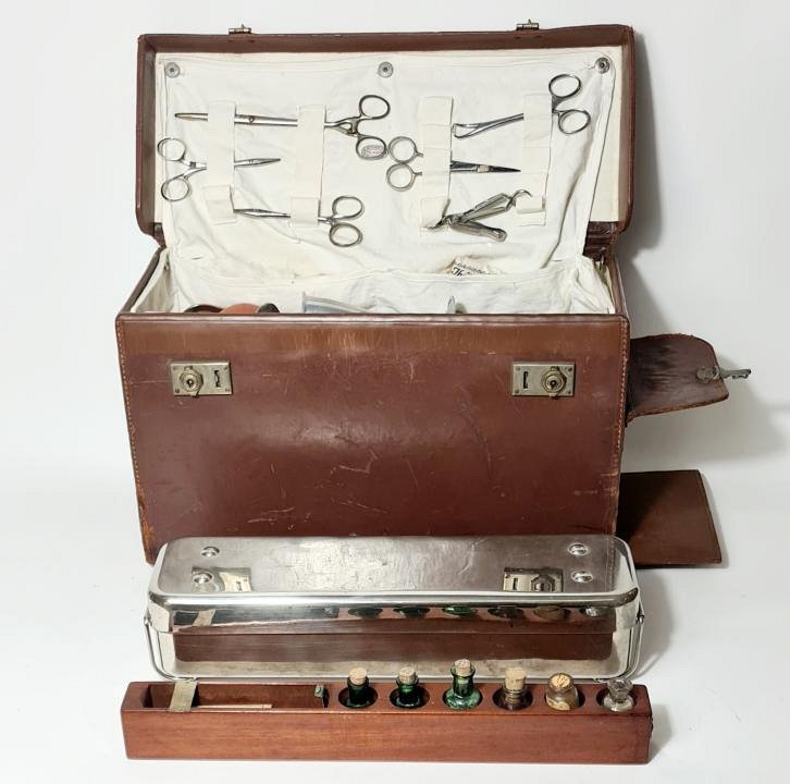 Early 20th Century Midwife’s Bag With Contents