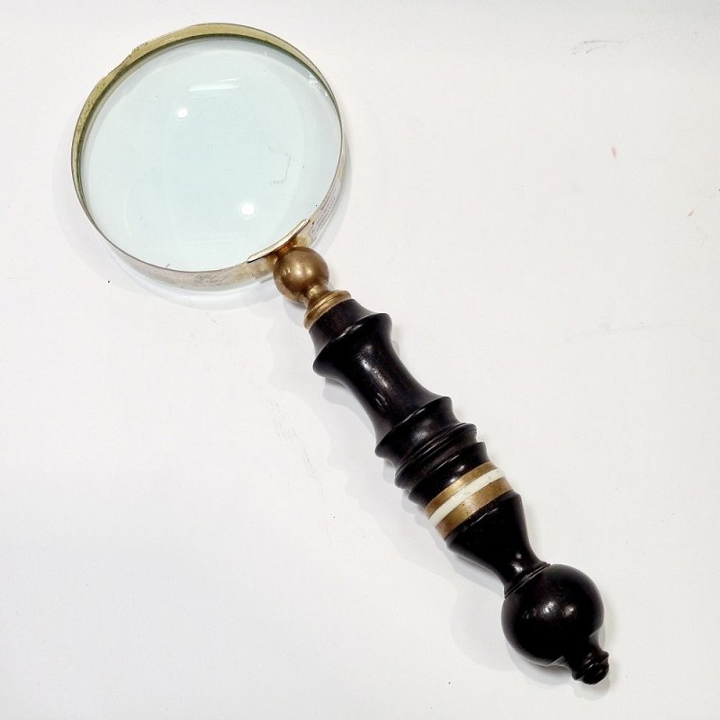 Antique Magnifying, Library Glass With Ebony Handle