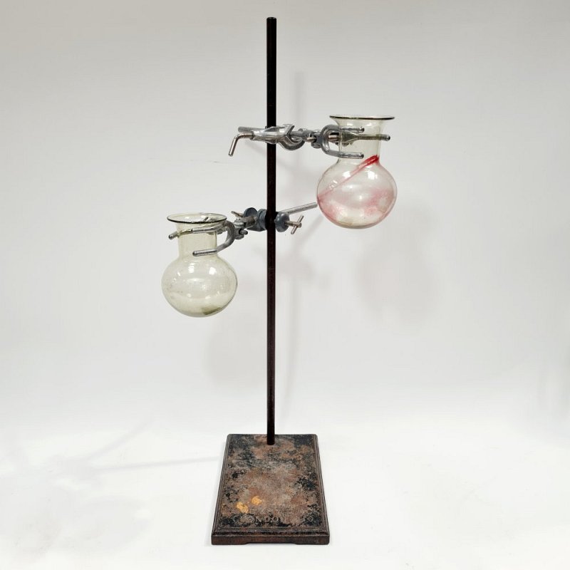 Glass Flasks On Retort Stand