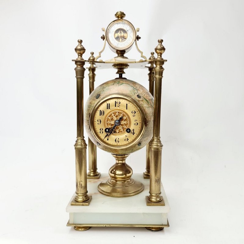 Unusual globe clock, 19th century